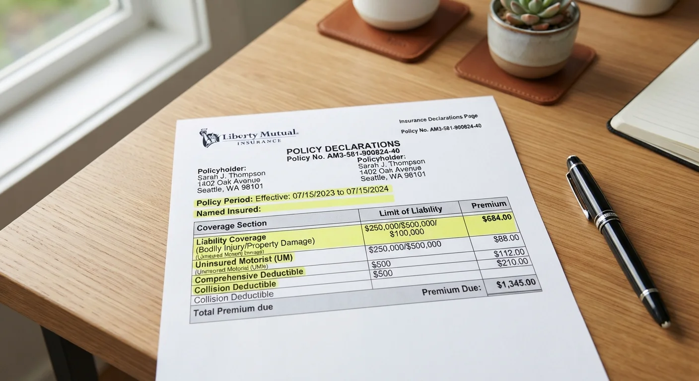 Insurance Declarations Page: What Every Section Actually Means