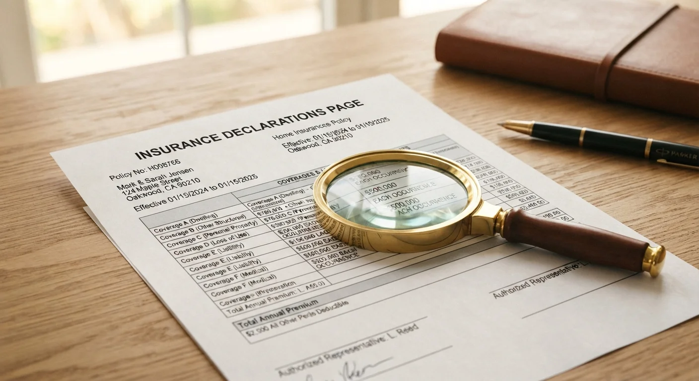 Reading an Insurance Declarations Page: Key Coverage Terms Defined